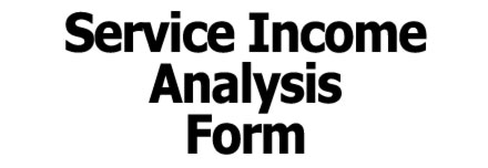 Service Income Analysis Form